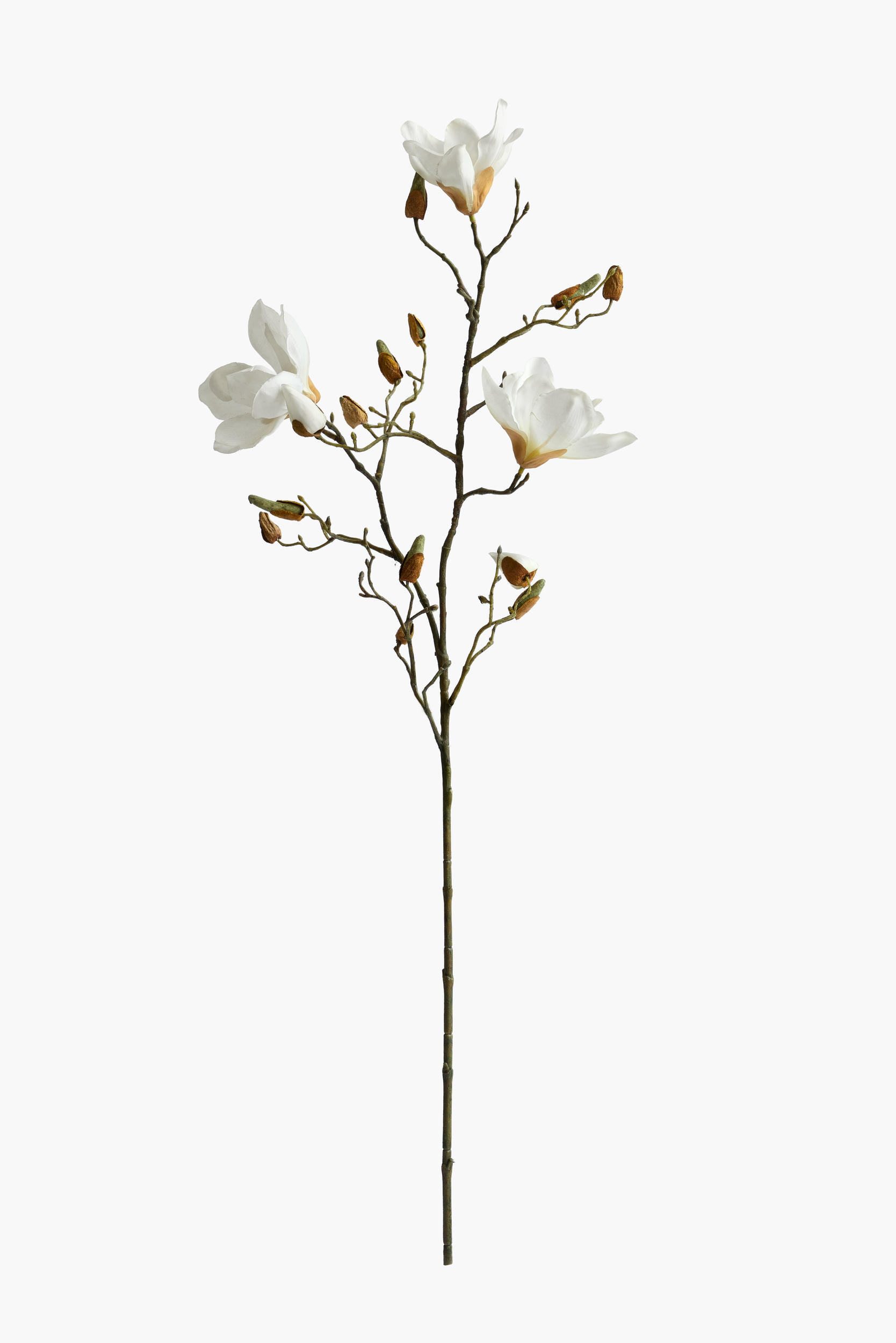 90cm Medium Branch Yulan Magnolia (Silk Fabric) - White